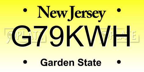 G79KWH New Jersey License Plate