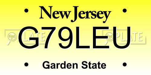 G79LEU New Jersey License Plate