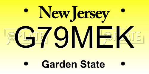G79MEK New Jersey License Plate