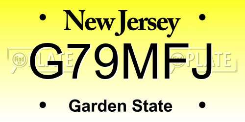 G79MFJ New Jersey License Plate