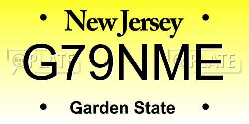 G79NME New Jersey License Plate
