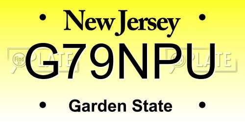 G79NPU New Jersey License Plate