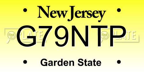 G79NTP New Jersey License Plate