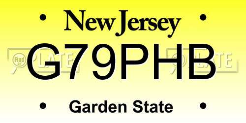 G79PHB New Jersey License Plate