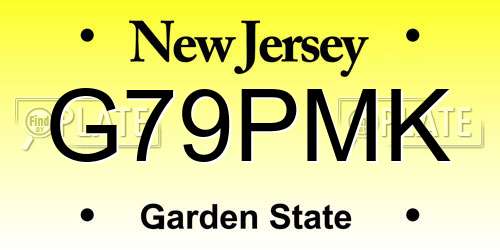G79PMK New Jersey License Plate