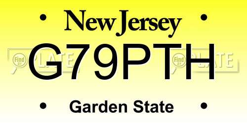 G79PTH New Jersey License Plate