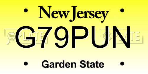 G79PUN New Jersey License Plate