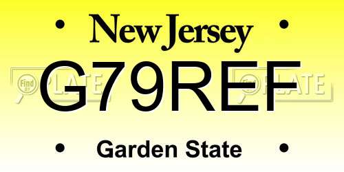 G79REF New Jersey License Plate