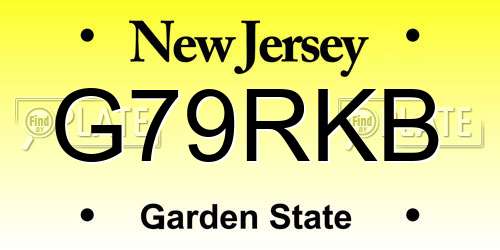 G79RKB New Jersey License Plate