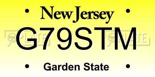 G79STM New Jersey License Plate