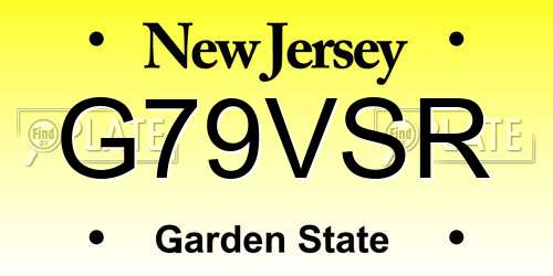 G79VSR New Jersey License Plate