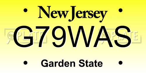 G79WAS New Jersey License Plate