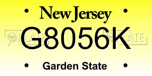 G8056K New Jersey License Plate