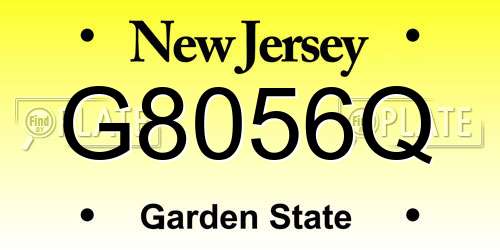 G8056Q New Jersey License Plate