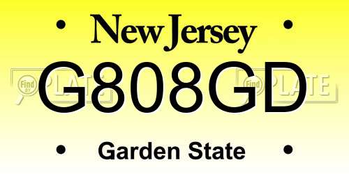 G808GD New Jersey License Plate