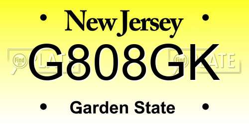 G808GK New Jersey License Plate