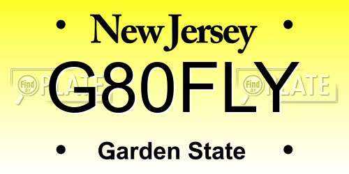 G80FLY New Jersey License Plate