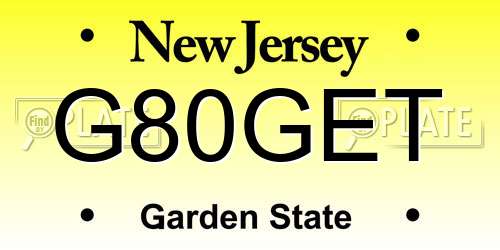 G80GET New Jersey License Plate