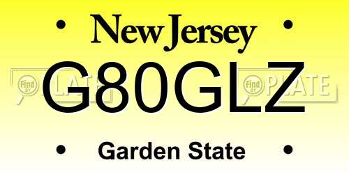 G80GLZ New Jersey License Plate