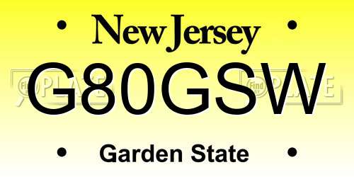 G80GSW New Jersey License Plate