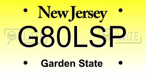 G80LSP New Jersey License Plate