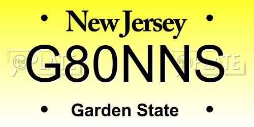 G80NNS New Jersey License Plate