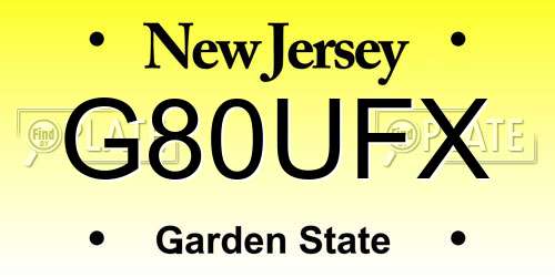 G80UFX New Jersey License Plate