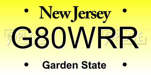 G80WRR New Jersey License Plate