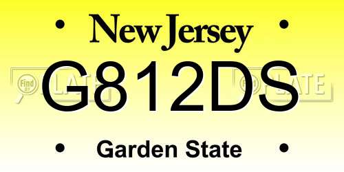 G812DS New Jersey License Plate