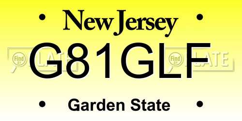 G81GLF New Jersey License Plate