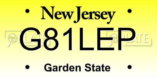 G81LEP New Jersey License Plate