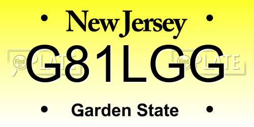 G81LGG New Jersey License Plate