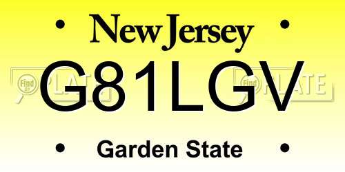 G81LGV New Jersey License Plate