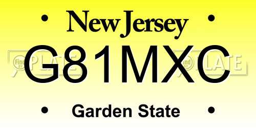 G81MXC New Jersey License Plate