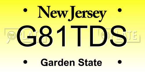 G81TDS New Jersey License Plate