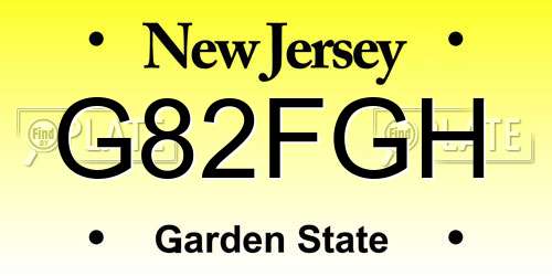 G82FGH New Jersey License Plate