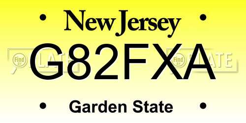 G82FXA New Jersey License Plate