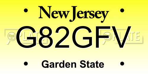 G82GFV New Jersey License Plate