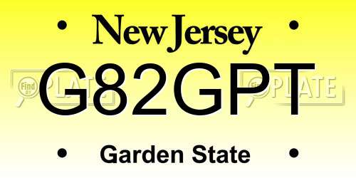 G82GPT New Jersey License Plate