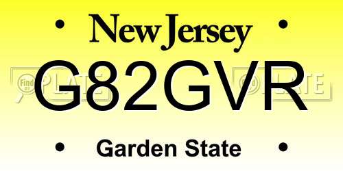 G82GVR New Jersey License Plate