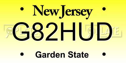 G82HUD New Jersey License Plate