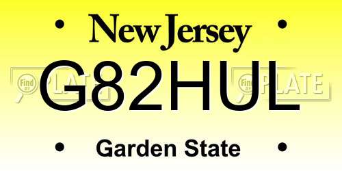 G82HUL New Jersey License Plate