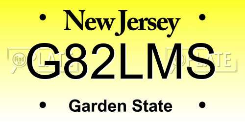 G82LMS New Jersey License Plate