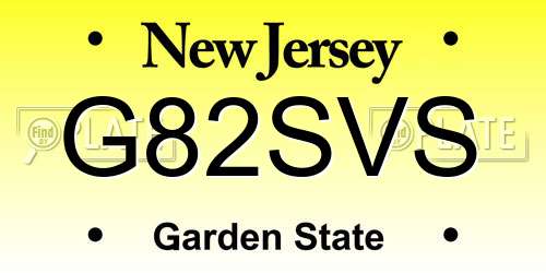 G82SVS New Jersey License Plate