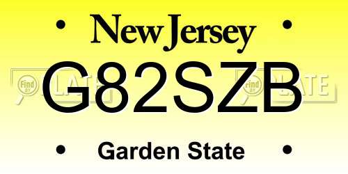 G82SZB New Jersey License Plate
