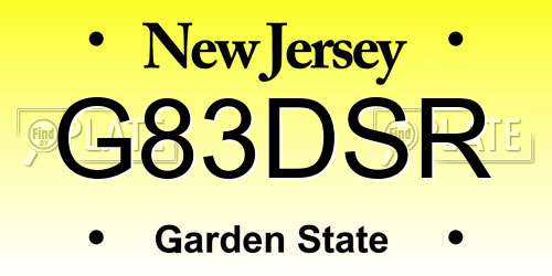 G83DSR New Jersey License Plate
