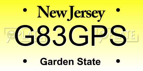 G83GPS New Jersey License Plate