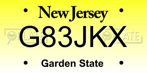 G83JKX New Jersey License Plate