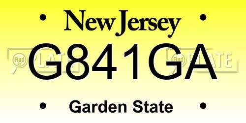 G841GA New Jersey License Plate