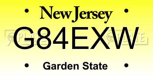G84EXW New Jersey License Plate